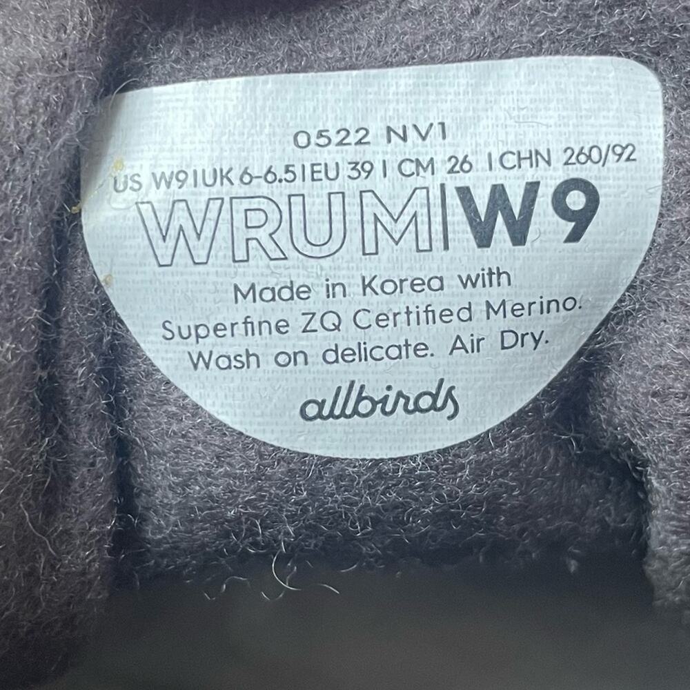 Allbirds Runner‎ Up Wool Mizzle Gray Sneakers NIB Size 9 - Picture 7 of 13
